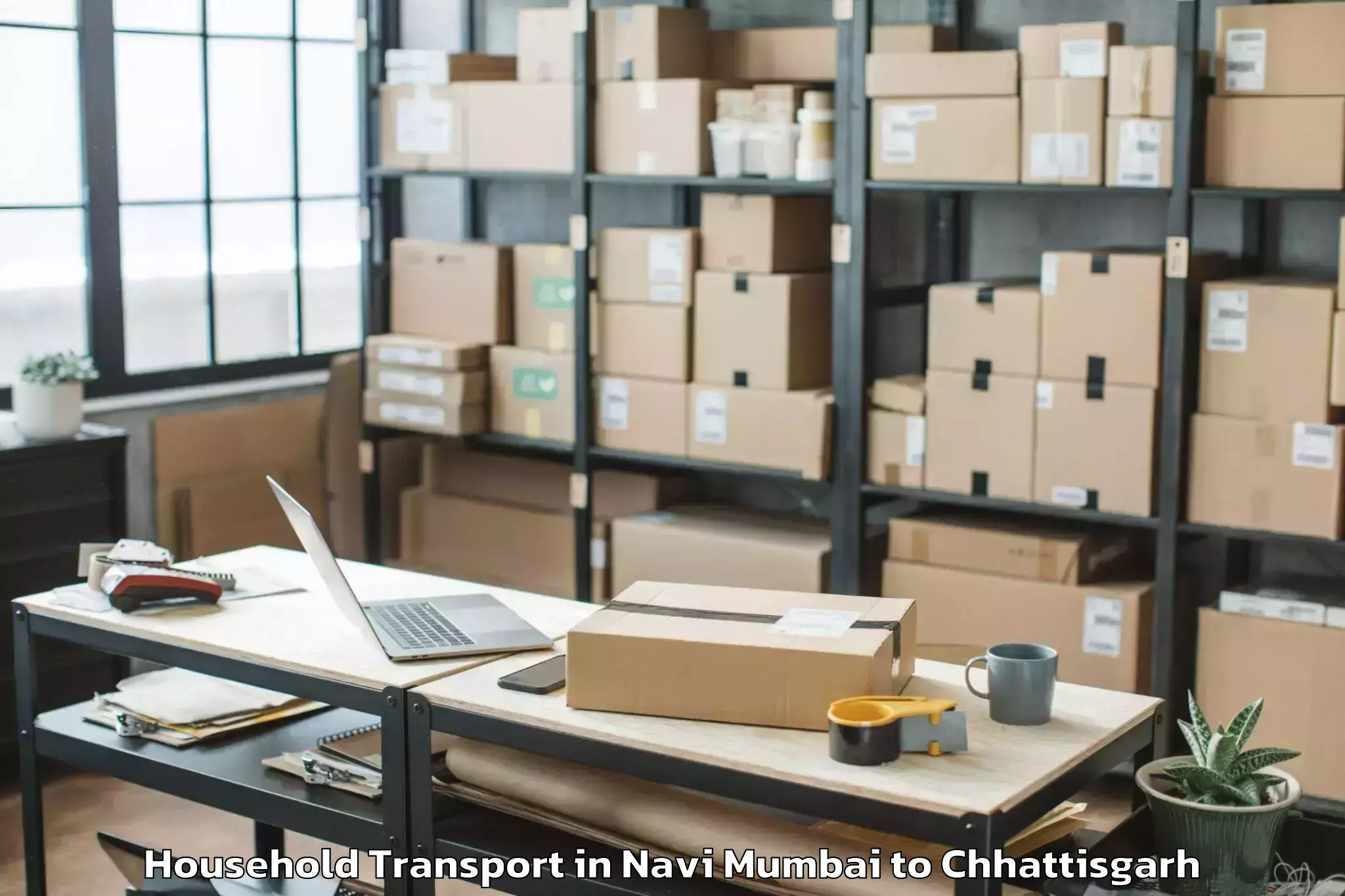 Book Navi Mumbai to Bemetara Household Transport